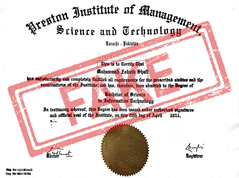 Zohaib Shafi fake degree - preston university